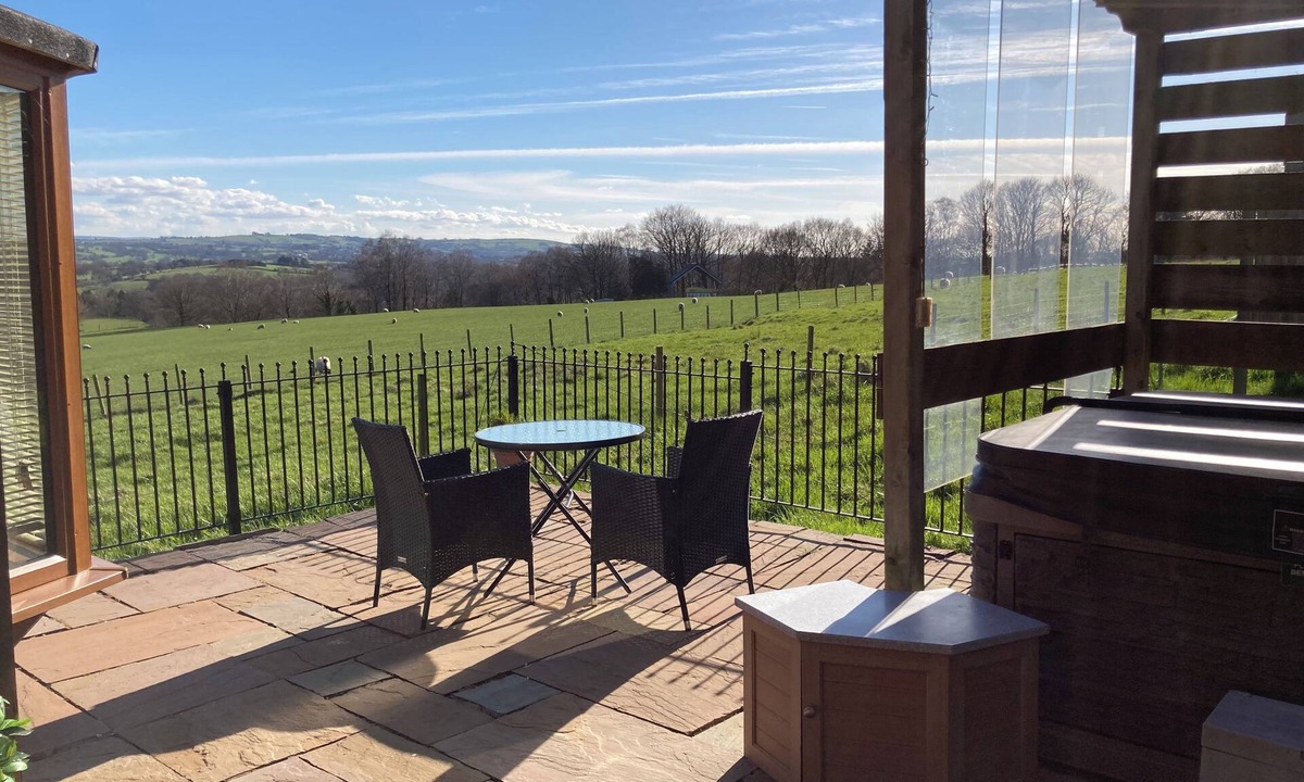 Hurst Green Cabin | Quakerfield Lodge, with private hot tub Fabulous views