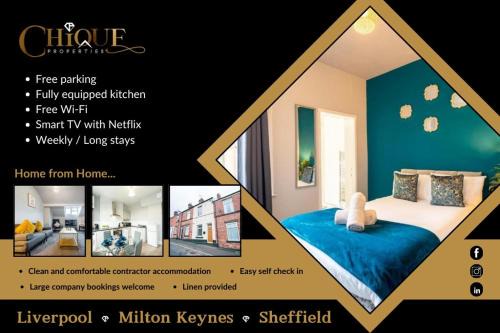 Sheffield House | Sheffield Contractors and MONTHLY Stays 3BR 3 Bath house Managed by Chique Properties Ltd