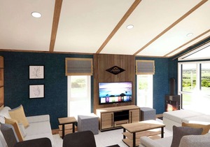 Contemporary lodge with one spacious king-sized bed with en suite.
