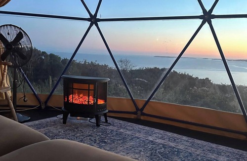 Llanybri Cabin | Geodesic Dome with sea views