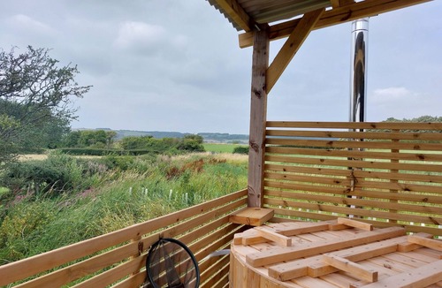 Guisborough Cabin | The Old Library Shepherd's Hut with Hot Tub, on the edge of the North York Moors