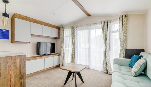 12ft-wide very comfortable and spacious caravan with one double and one twin.