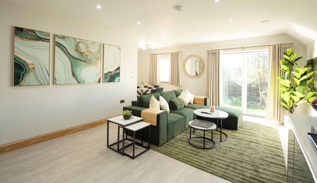 Premium Upper Apartment with Parking & Garden View