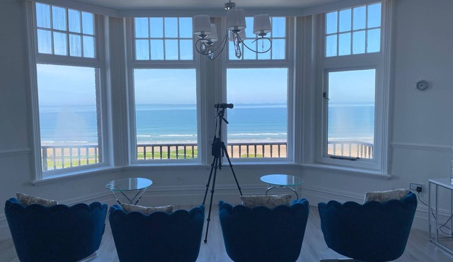 Seafront location, luxurious spacious, dog-friendly, balcony, garden, pool table, sea & beach views.
