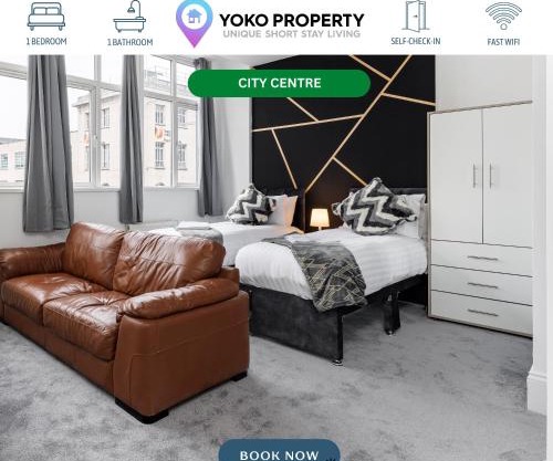 City Centre Studio 4 with Kitchenette, Free Wifi and Smart TV by Yoko Property