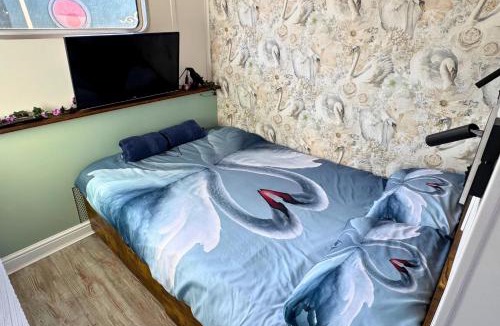 Barton under Needwood Boat Rental | The Swan Floatel - 3BR Barge, Barton Marina, Deck, Sleeps 6